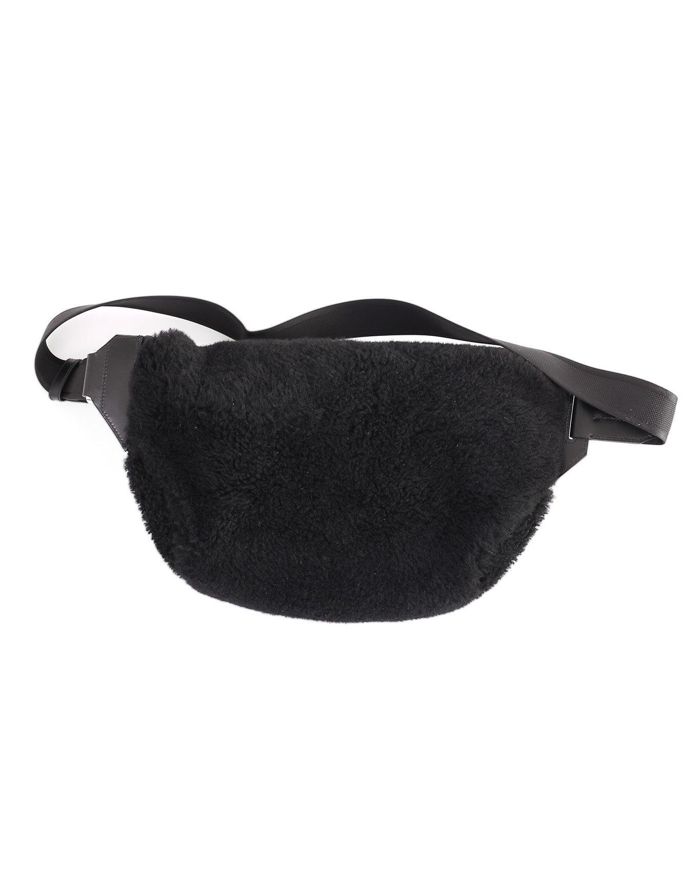Hermès Black Shearling Cityslide Waistbag GM 2017