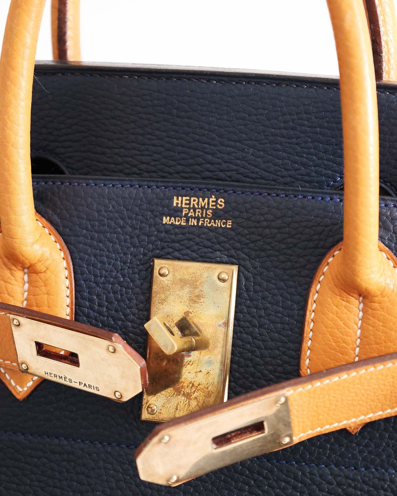 Hermès HAC Haut à Courroies 50 Bleu Nuit / Vache Naturelle Ardennes 1983