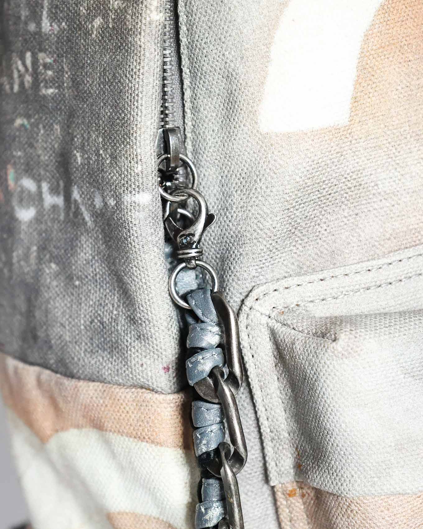 Chanel SS14 Artclass Light Grey Canvas Large Graffiti Backpack