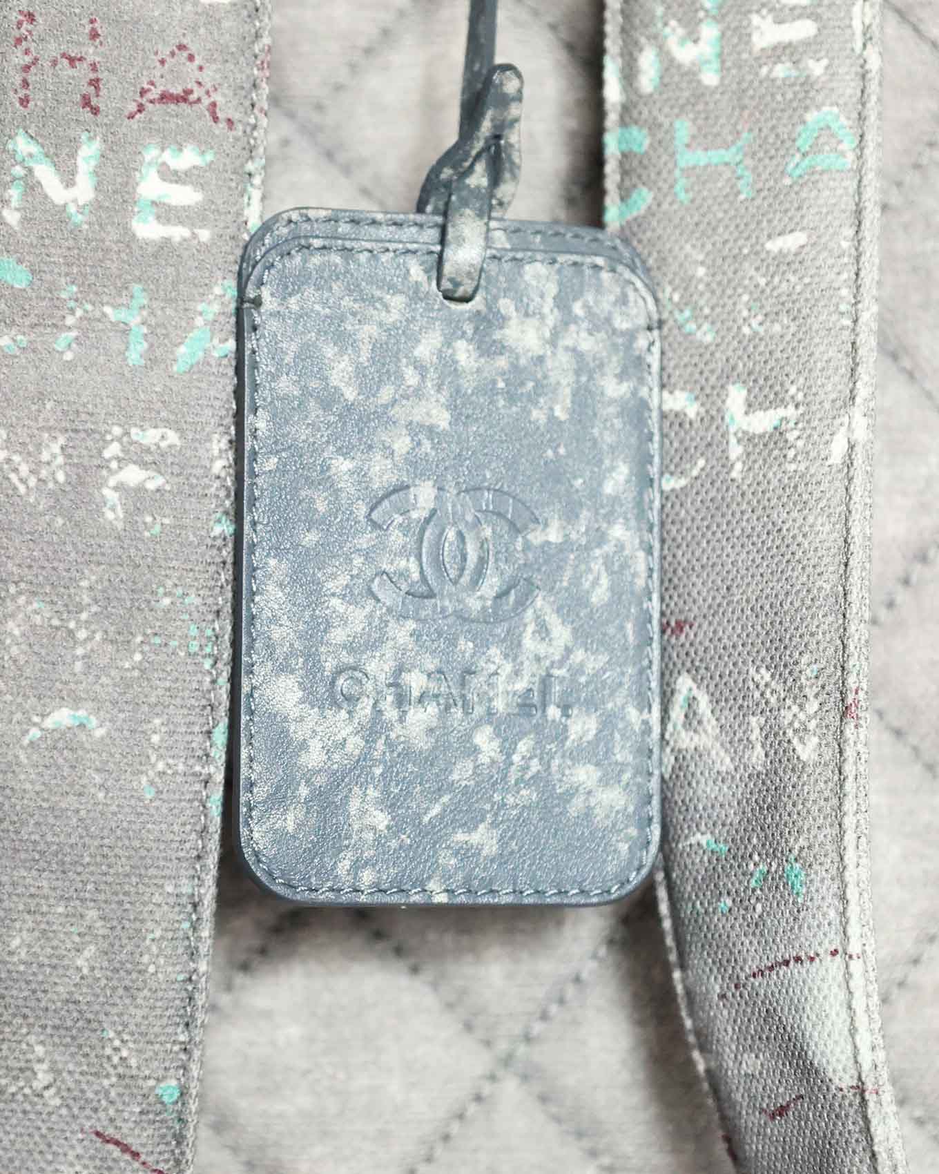 Chanel SS14 Artclass Light Grey Canvas Large Graffiti Backpack