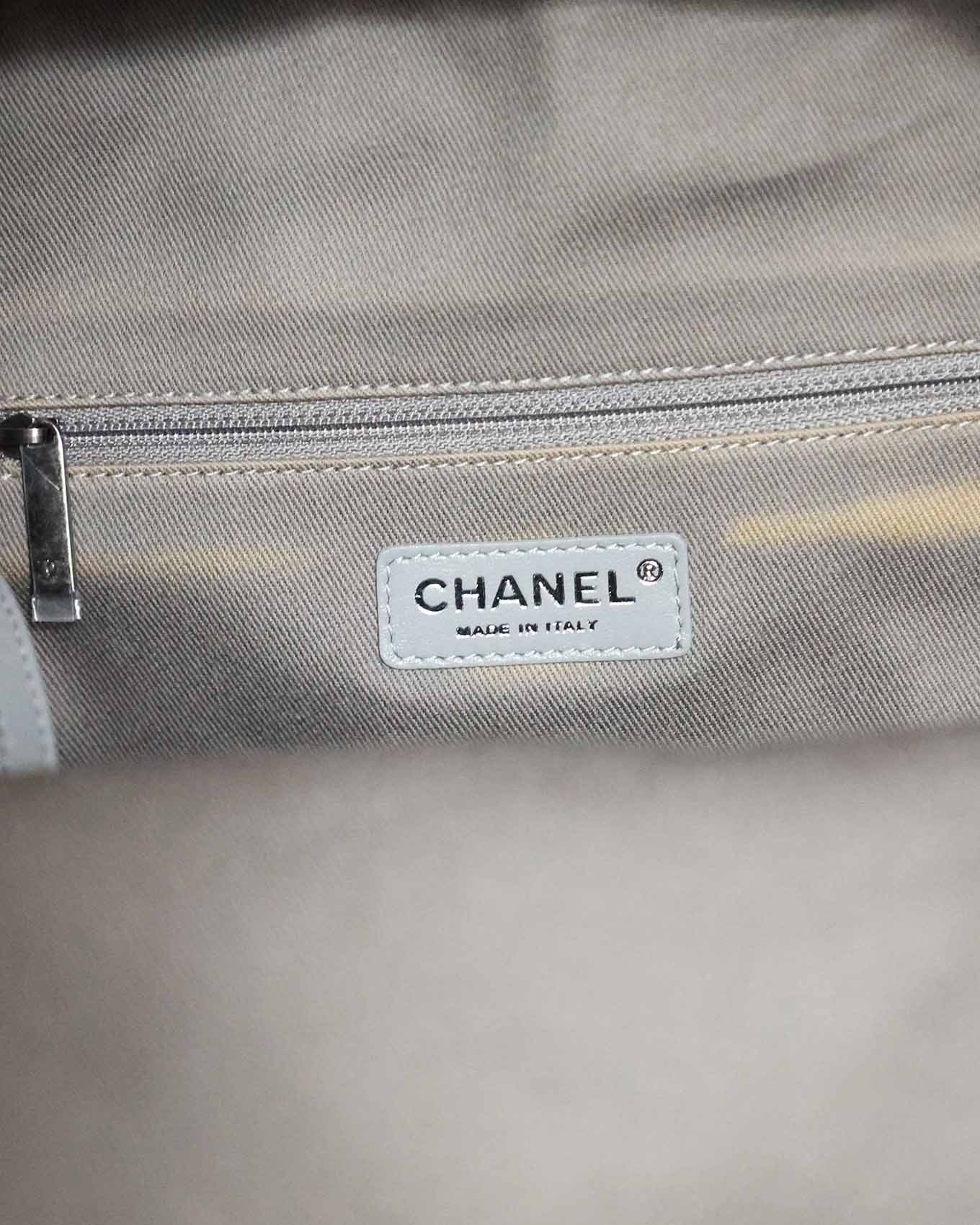 Chanel SS14 Artclass Light Grey Canvas Large Graffiti Backpack