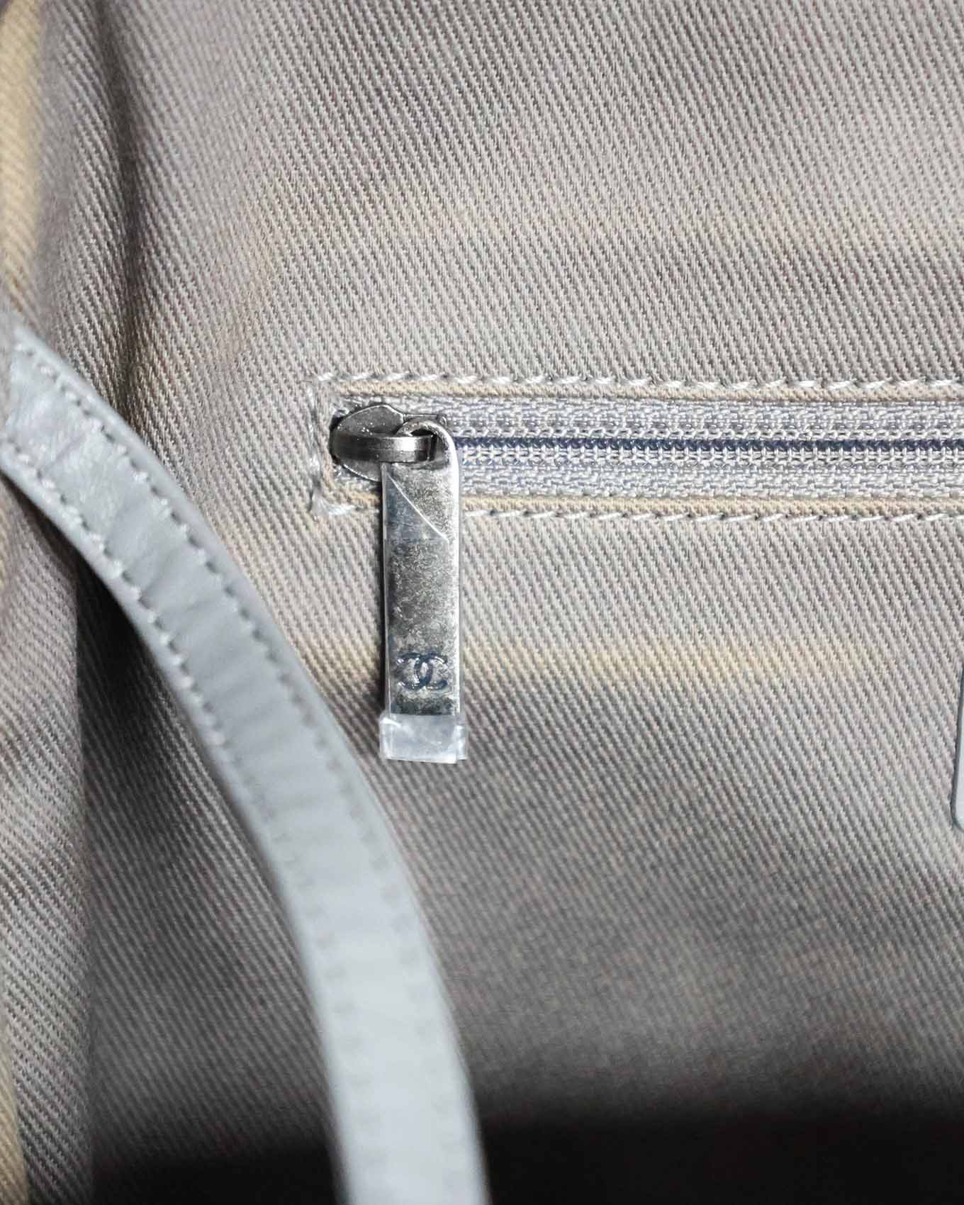 Chanel SS14 Artclass Light Grey Canvas Large Graffiti Backpack
