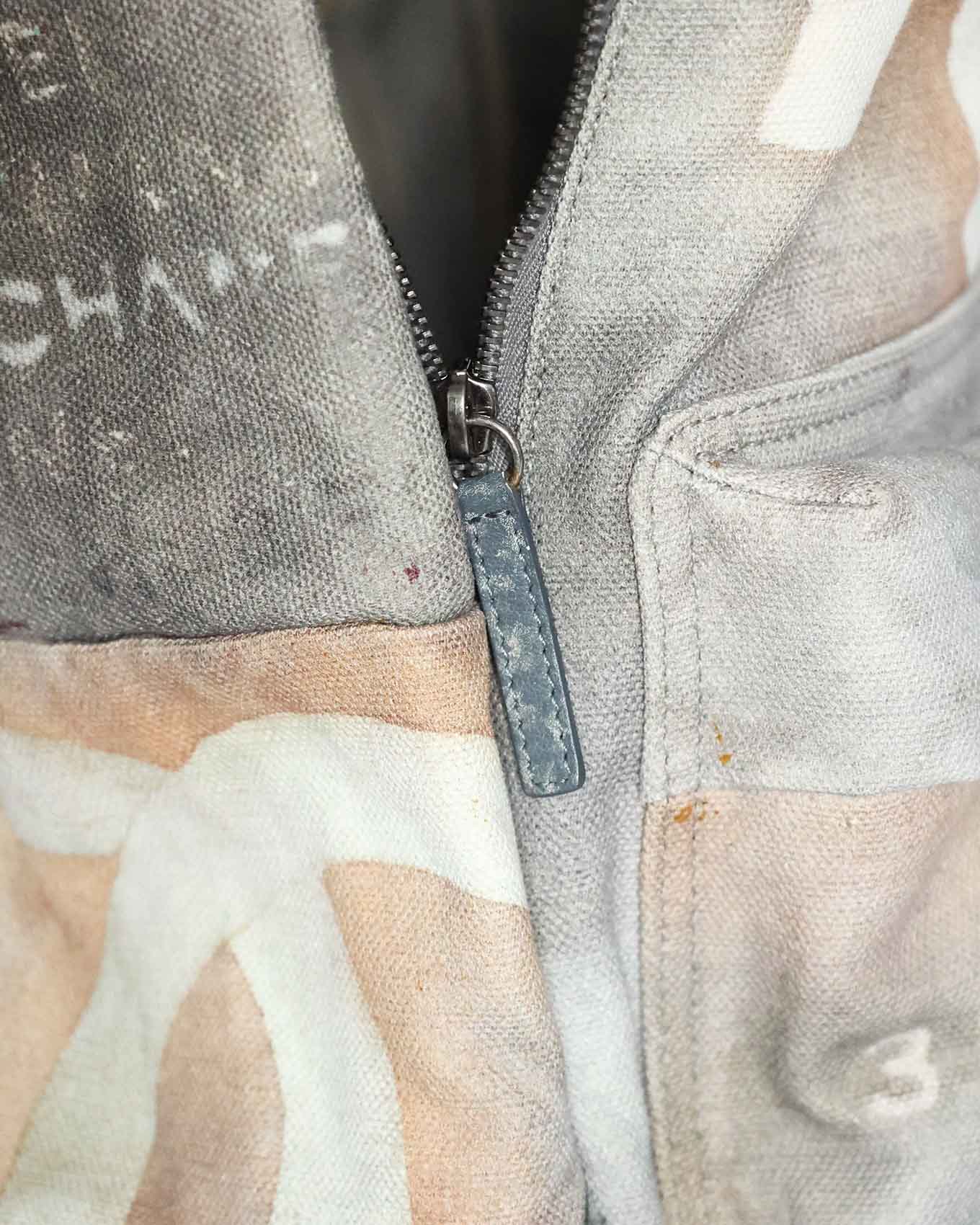 Chanel SS14 Artclass Light Grey Canvas Large Graffiti Backpack