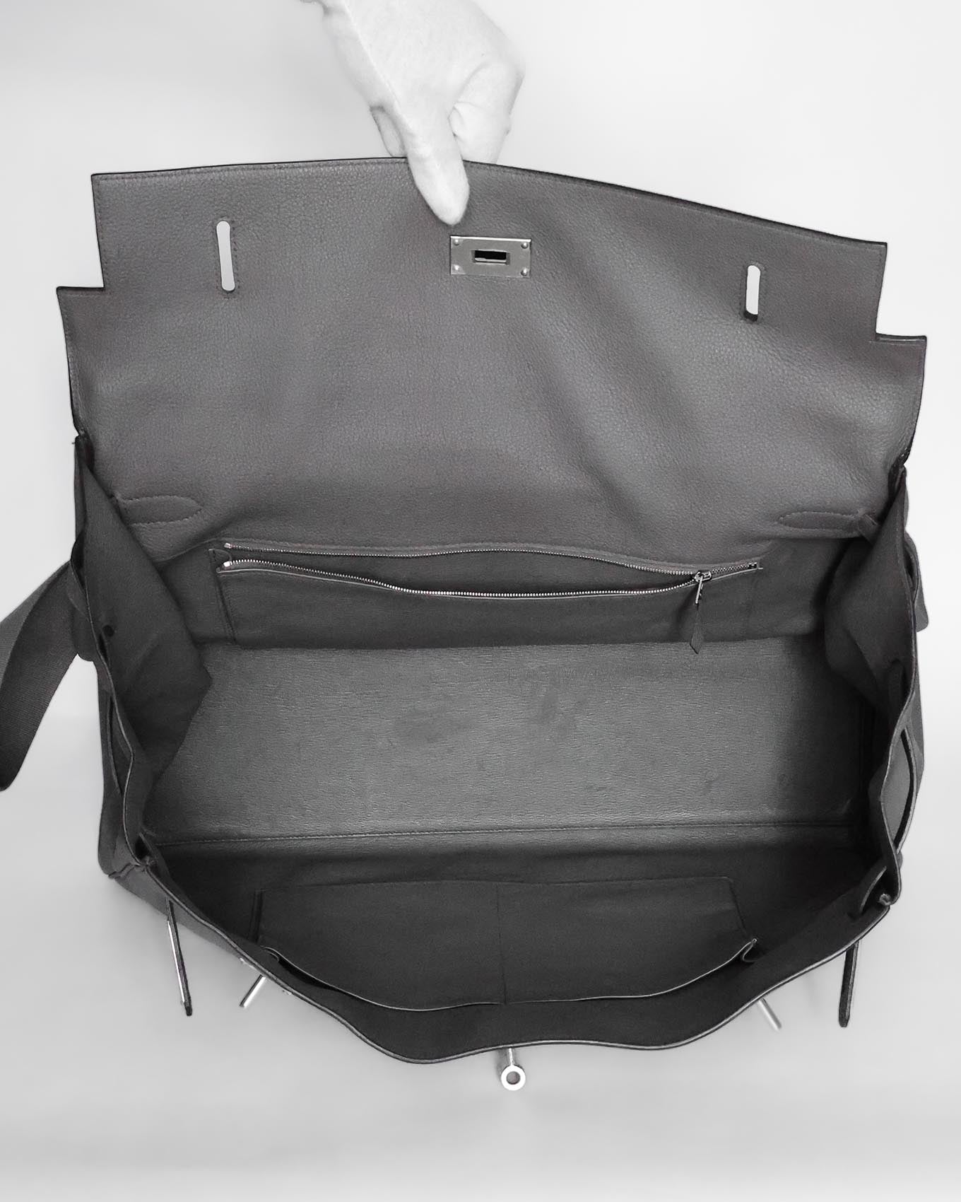 Hermès Kelly 50 Voyage Gris Etain Clémence 2018