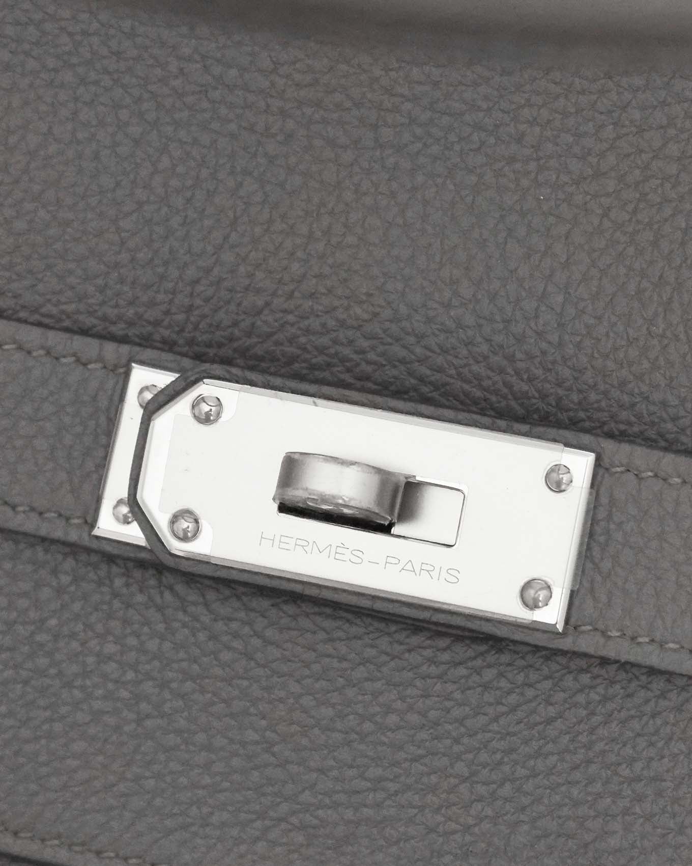 Hermès Kelly 50 Voyage Gris Etain Clémence 2018