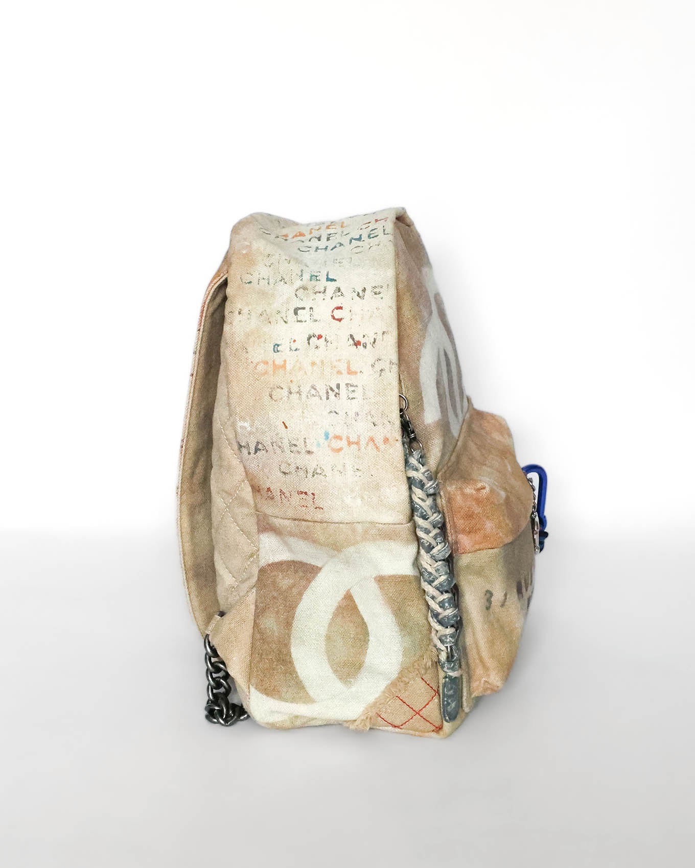 Chanel SS14 Artclass Yellow Canvas Small Graffiti Backpack