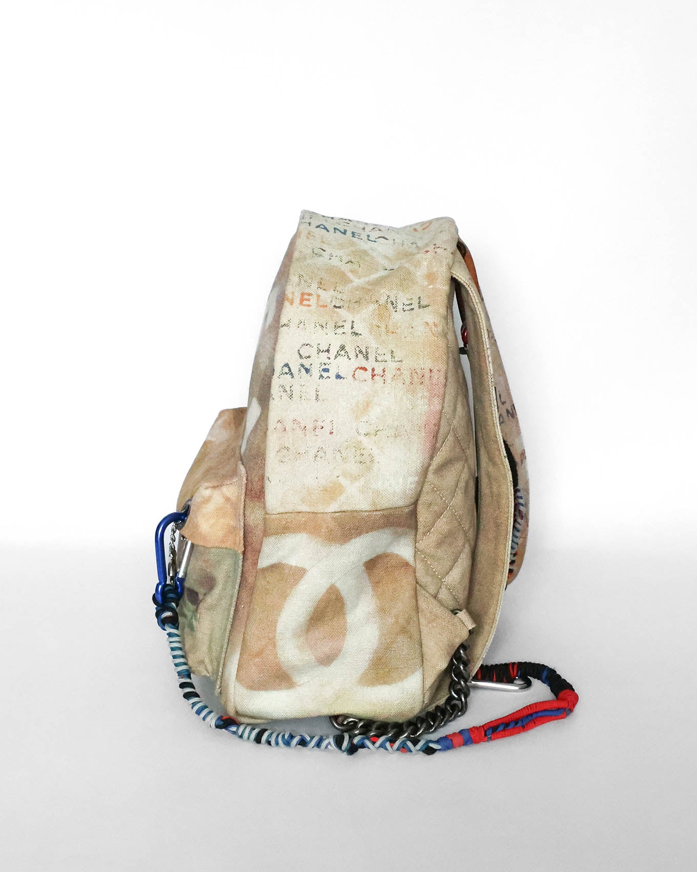 Chanel SS14 Artclass Yellow Canvas Small Graffiti Backpack