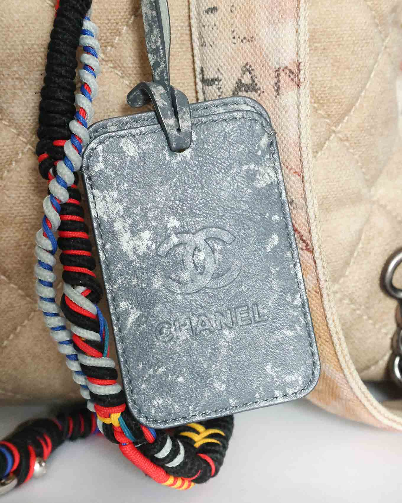 Chanel SS14 Artclass Yellow Canvas Small Graffiti Backpack