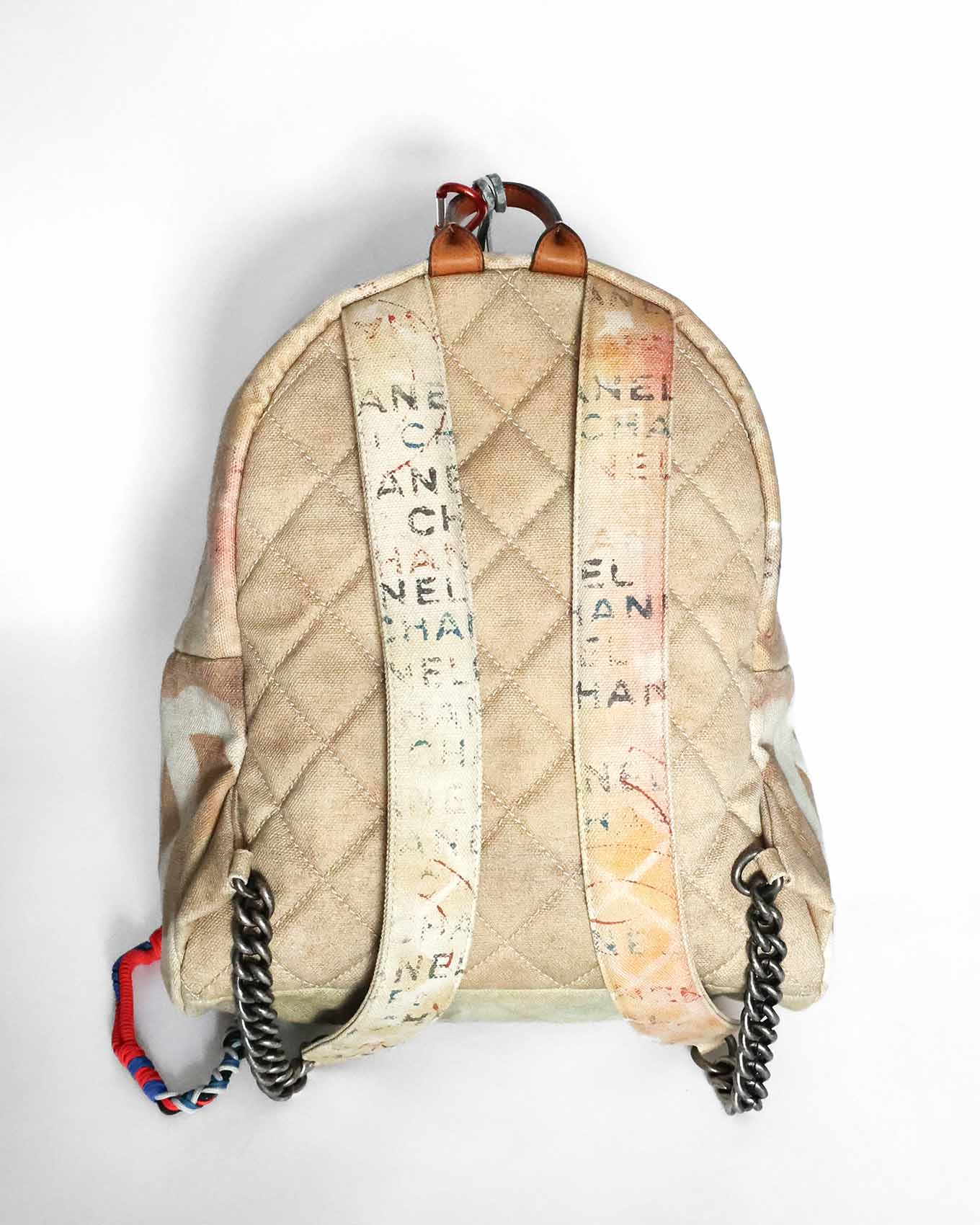 Chanel SS14 Artclass Yellow Canvas Small Graffiti Backpack