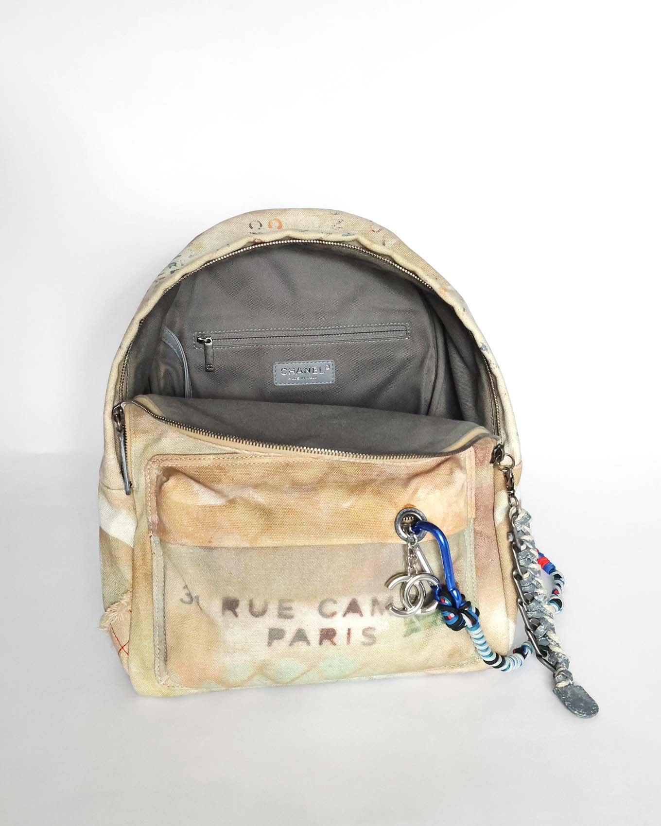 Chanel SS14 Artclass Yellow Canvas Small Graffiti Backpack
