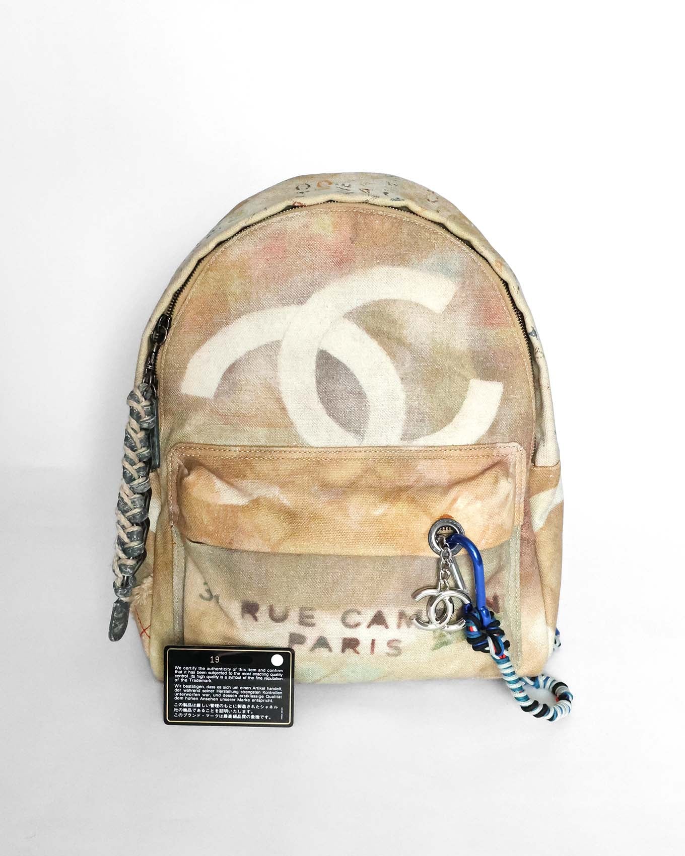 Chanel SS14 Artclass Yellow Canvas Small Graffiti Backpack