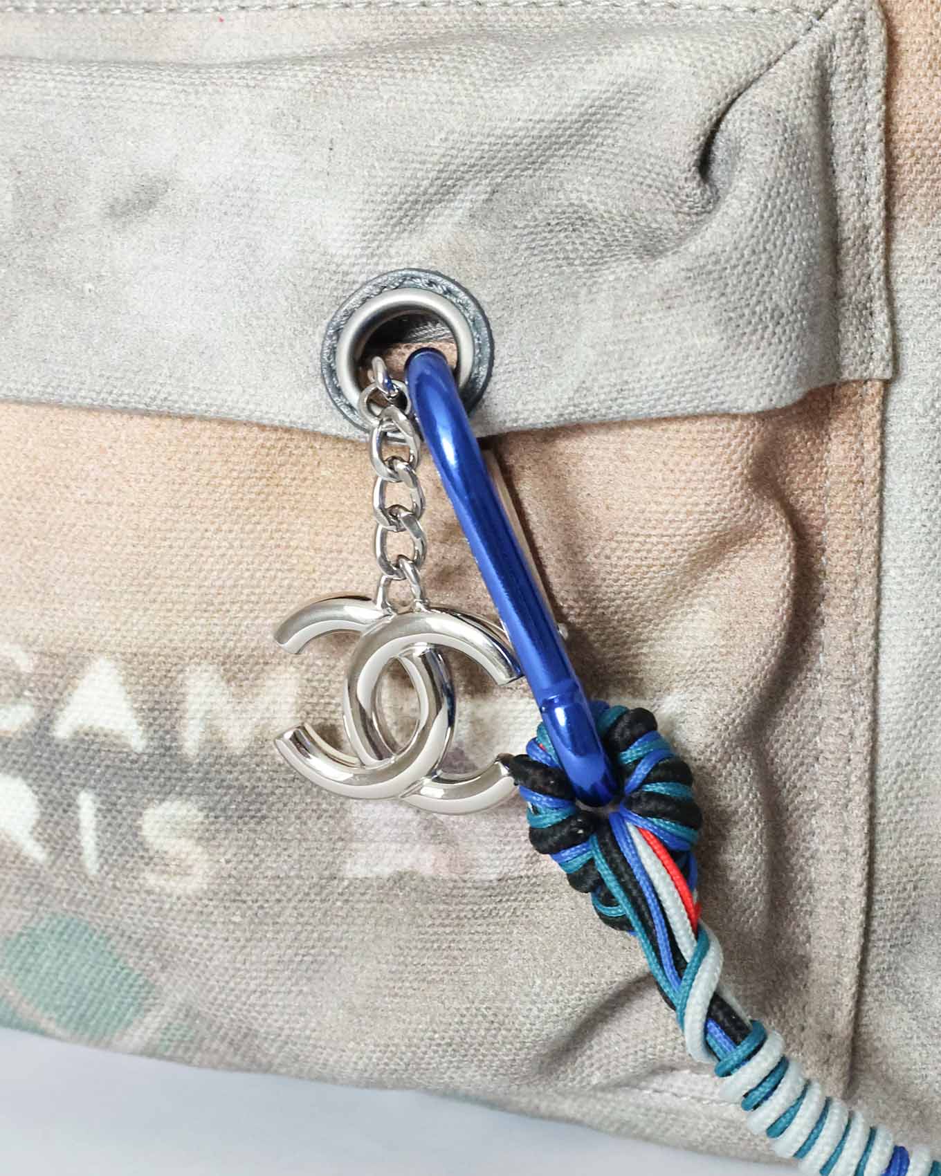 Chanel SS14 Artclass Light Grey Canvas Small Graffiti Backpack FULL SET