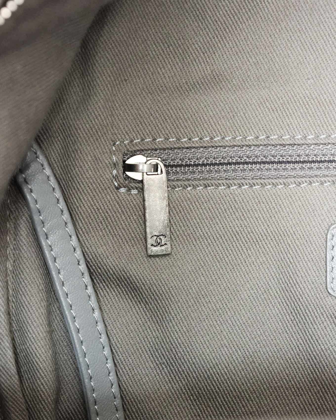 Chanel SS14 Artclass Light Grey Canvas Small Graffiti Backpack FULL SET