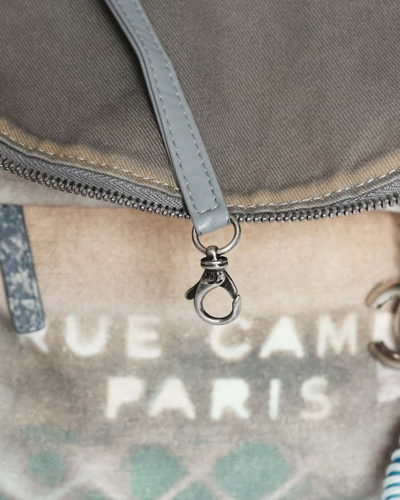Chanel SS14 Artclass Light Grey Canvas Small Graffiti Backpack FULL SET