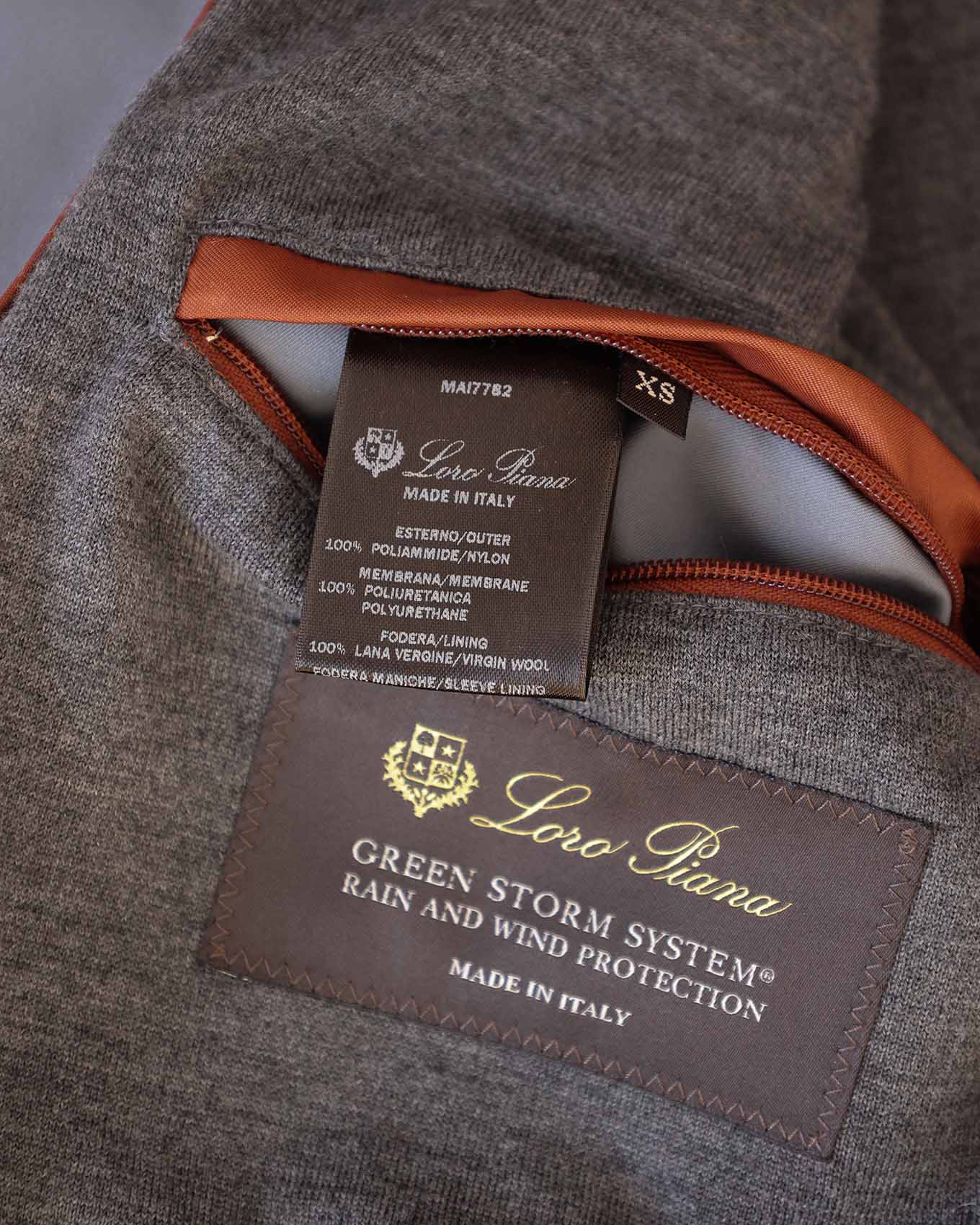 Loro Piana Grey Storm System Zip Up Jacket