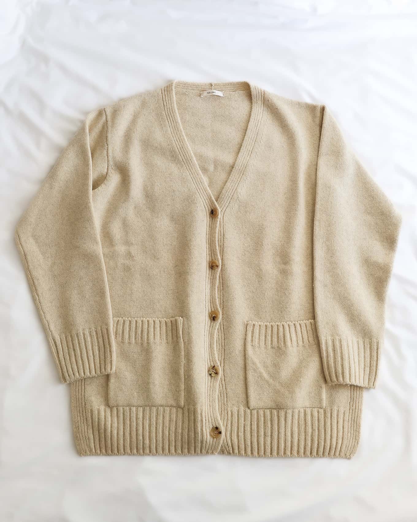 Old Céline by Phoebe Philo Oversized Side Slit Knit Cardigan | 2 5J31 / 4816 | ELUXE STORE