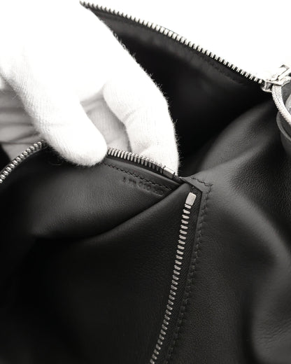 Hermès Black Shearling Cityslide Waistbag GM 2017