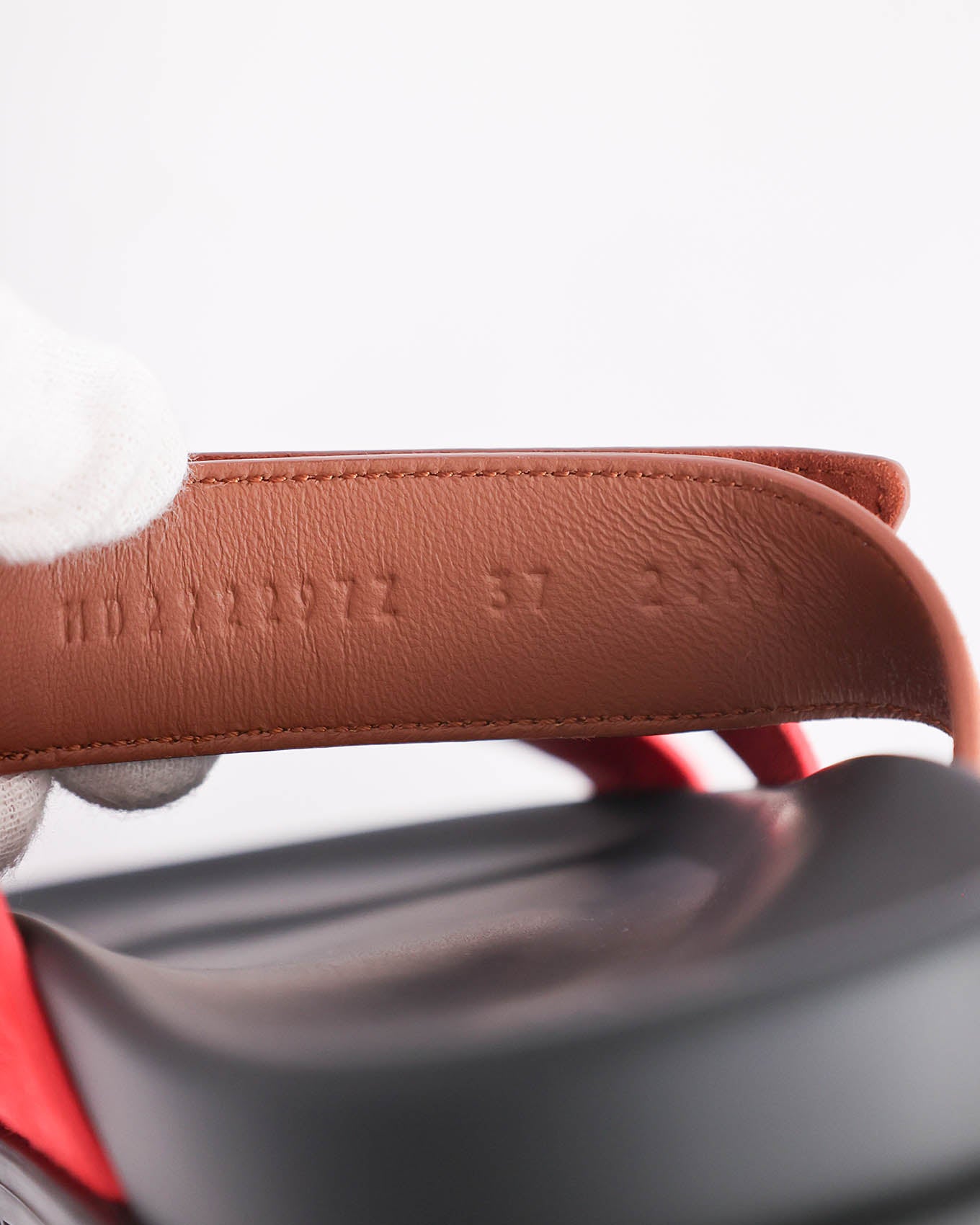 Hermès Chypre Gold / Rouge Cinetique Suede Sandals