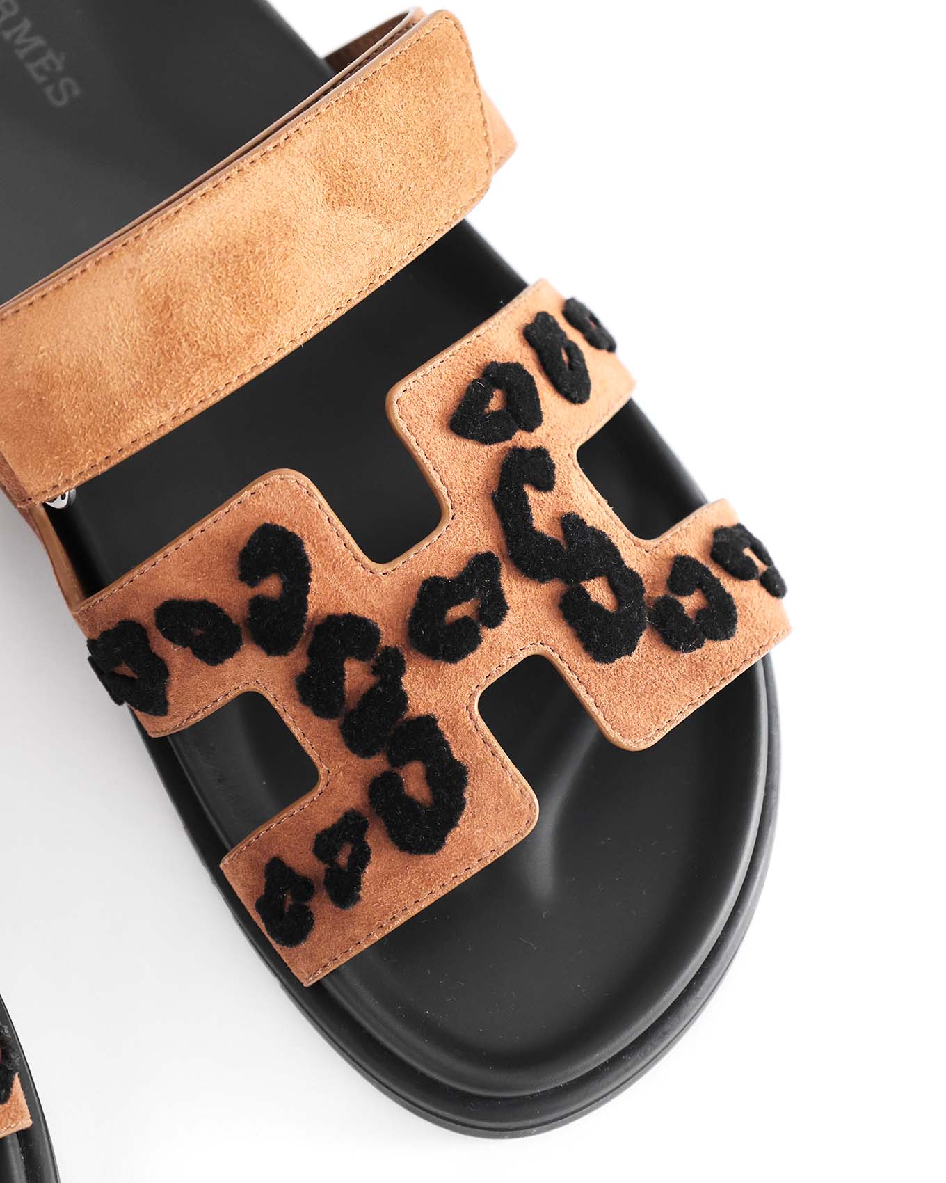Hermès Chypre Brown Suede Leopard Design