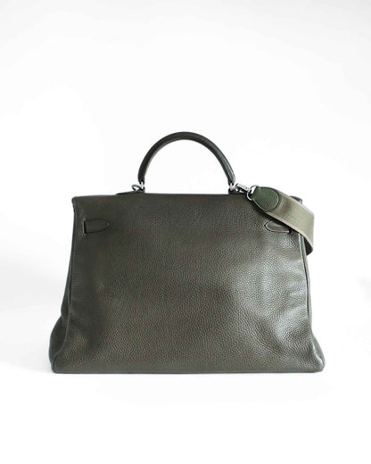 Hermes Kelly 50 Voyage Khaki Green Togo 2002 bagside view