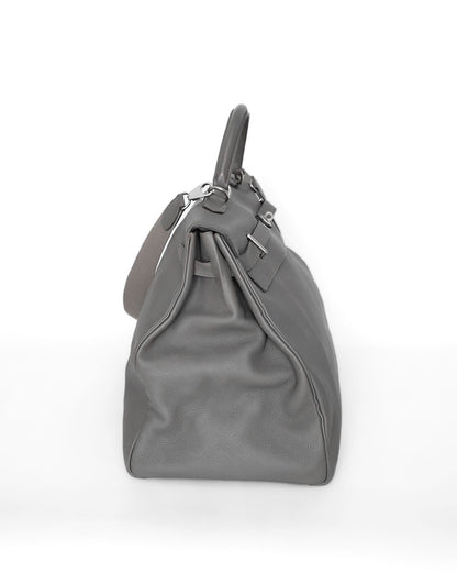Hermès Kelly 50 Voyage Gris Etain Clémence 2018