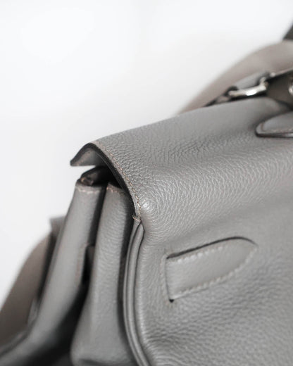Hermès Kelly 50 Voyage Gris Etain Clémence 2018