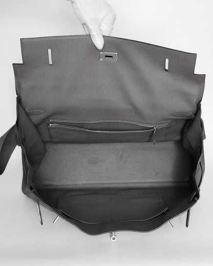 Hermès Kelly 50 Voyage Gris Etain Clémence 2018
