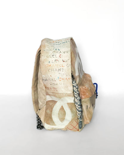 Chanel SS14 Artclass Yellow Canvas Small Graffiti Backpack