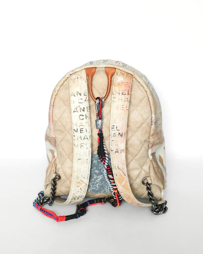 Chanel SS14 Artclass Yellow Canvas Small Graffiti Backpack