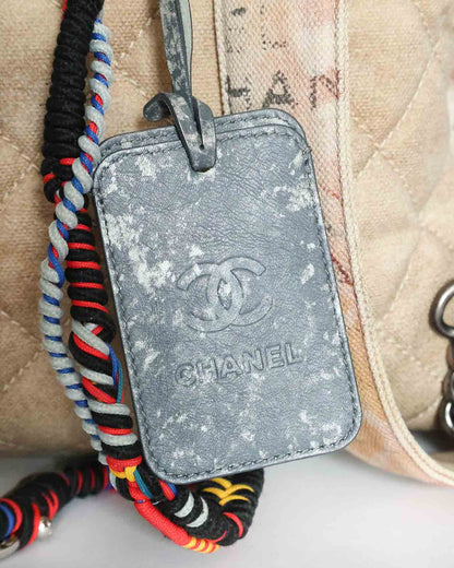 Chanel SS14 Artclass Yellow Canvas Small Graffiti Backpack