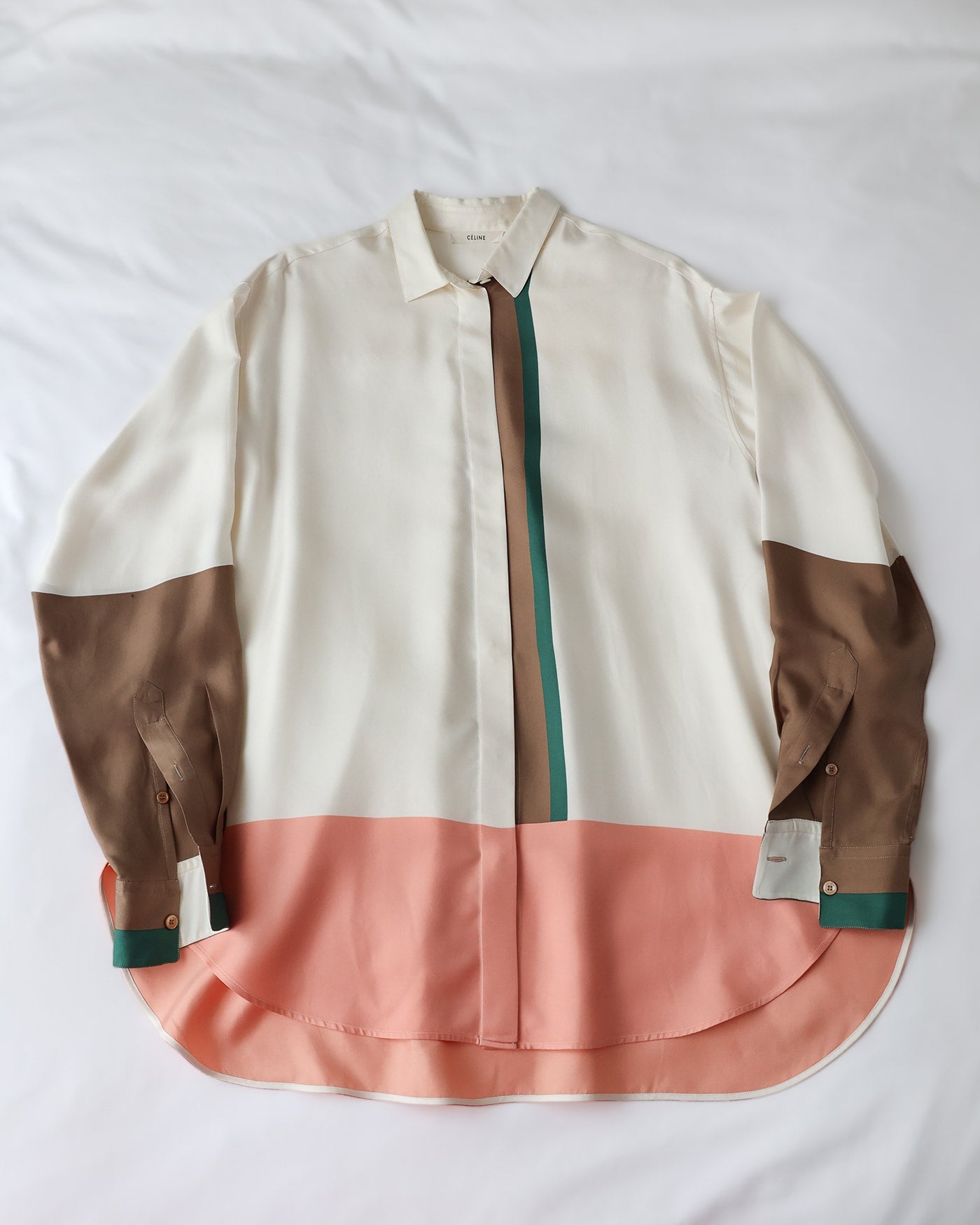 Old Céline by Phoebe Philo Spring Summer 2011 SS11 Oversized Colorblock Silk Shirt | ELUXE STORE | Shop 