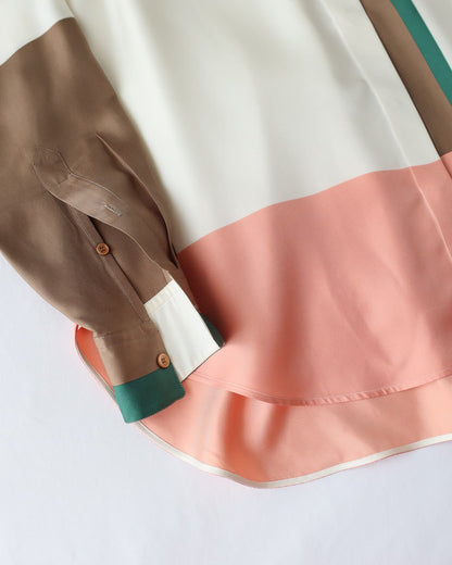 Céline by Phoebe Philo SS11 Oversized Colorblock Silk Shirt