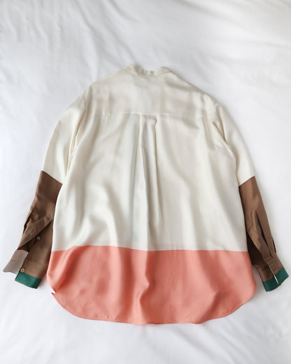 Céline by Phoebe Philo SS11 Oversized Colorblock Silk Shirt