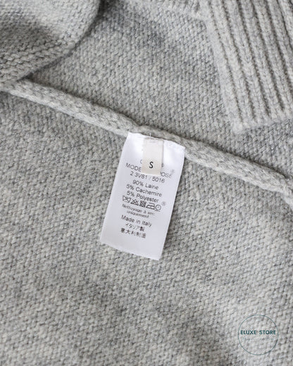 Old Céline by Phoebe Philo Fall Winter 2013 Runway Oversized Grey Wool Cashmere Sweater v back design | 2 3V81 /  5016 | Eluxe Store