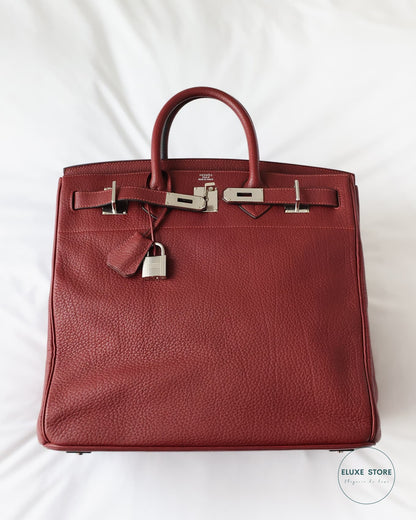 Hermès Birkin HAC Haut à Courroies 40 Rouge H Togo 2009 Hermes red burgundy dark red | Eluxe Store | Shop pre-loved Hermes Bags