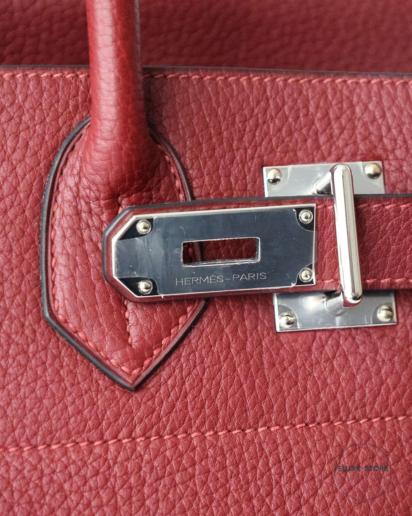 Hermès Birkin HAC Haut à Courroies 40 Rouge H Togo 2009 Hermes red burgundy dark red | Eluxe Store | Shop pre-loved Hermes Bags