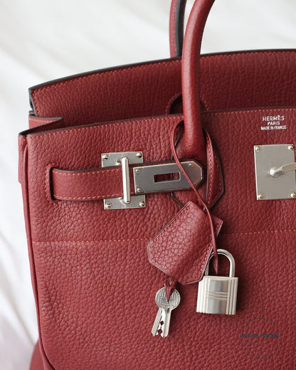 Hermès Birkin HAC Haut à Courroies 40 Rouge H Togo 2009 Hermes red burgundy dark red | Eluxe Store | Shop pre-loved Hermes Bags