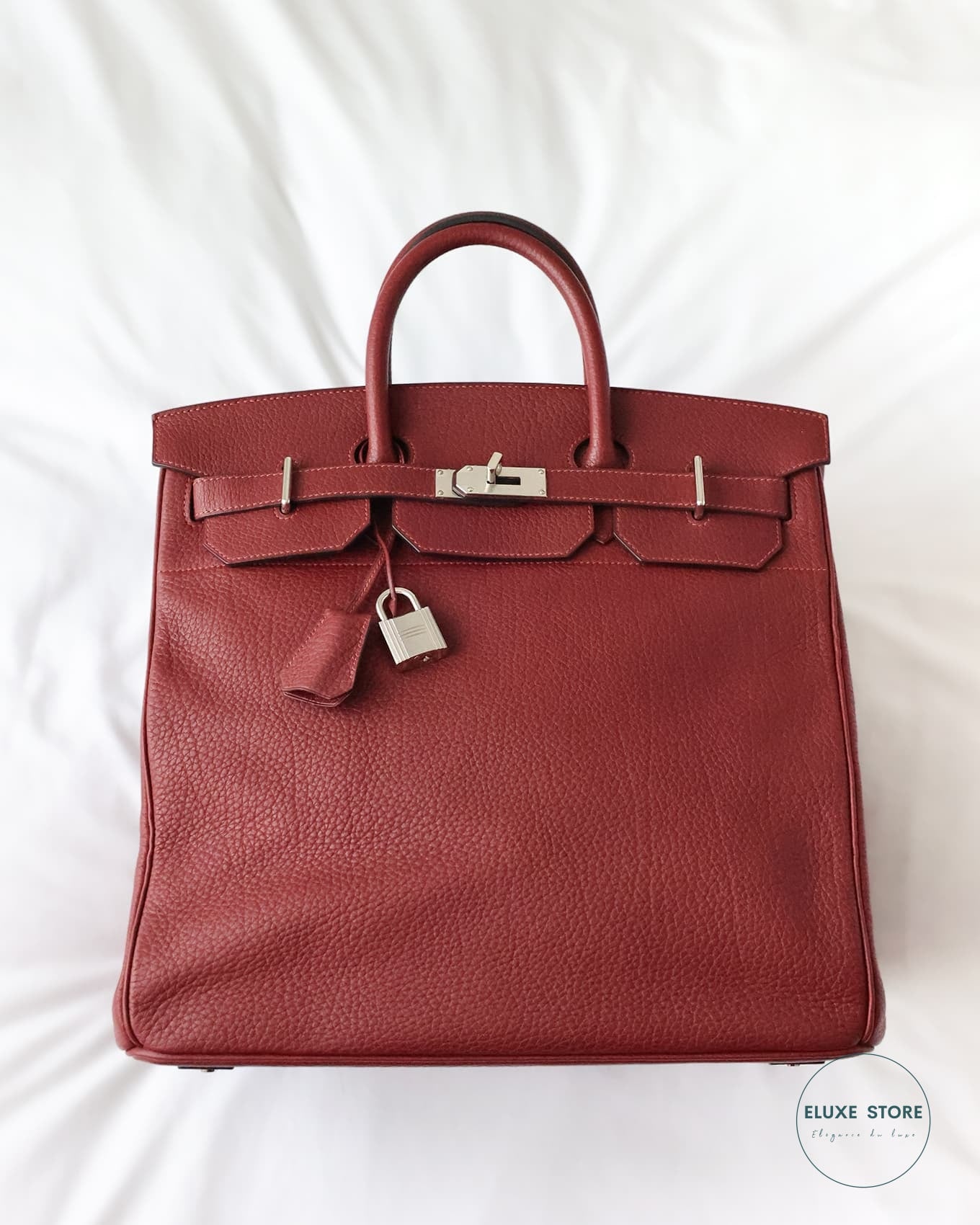 Hermès Birkin HAC Haut à Courroies 40 Rouge H Togo 2009 Hermes red burgundy dark red | Eluxe Store | Shop pre-loved Hermes Bags