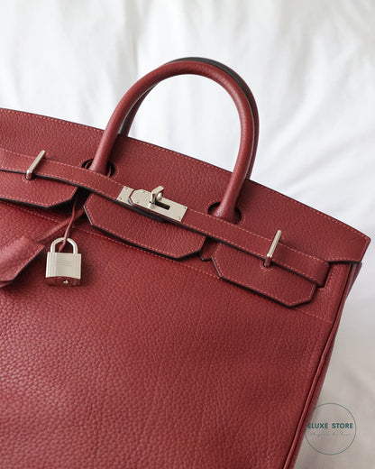 Hermès Birkin HAC Haut à Courroies 40 Rouge H Togo 2009 Hermes red burgundy dark red | Eluxe Store | Shop pre-loved Hermes Bags