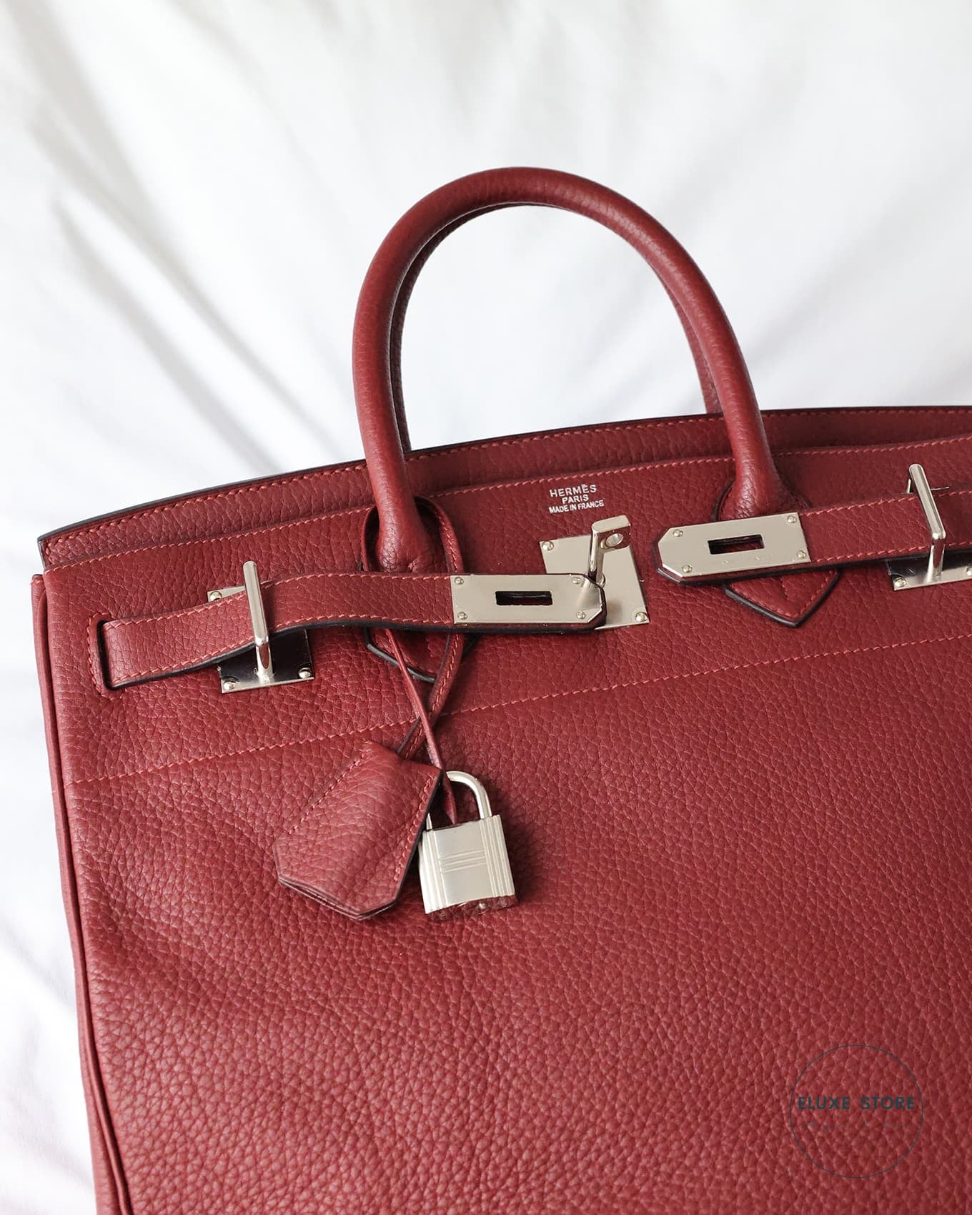 Hermès Birkin HAC Haut à Courroies 40 Rouge H Togo 2009 Hermes red burgundy dark red | Eluxe Store | Shop pre-loved Hermes Bags