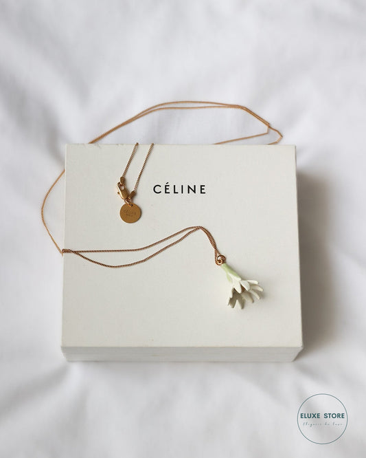 Old Céline by Phoebe Philo Fall Winter 2015 FW15 Porcelain Flower Runway Necklace | ELUXE STORE