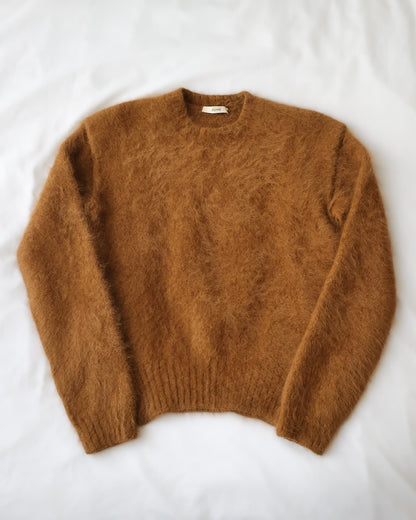 Old Céline by Phoebe Philo Fuzzy Brown Angora Wool Knit Sweater | Eluxe Store