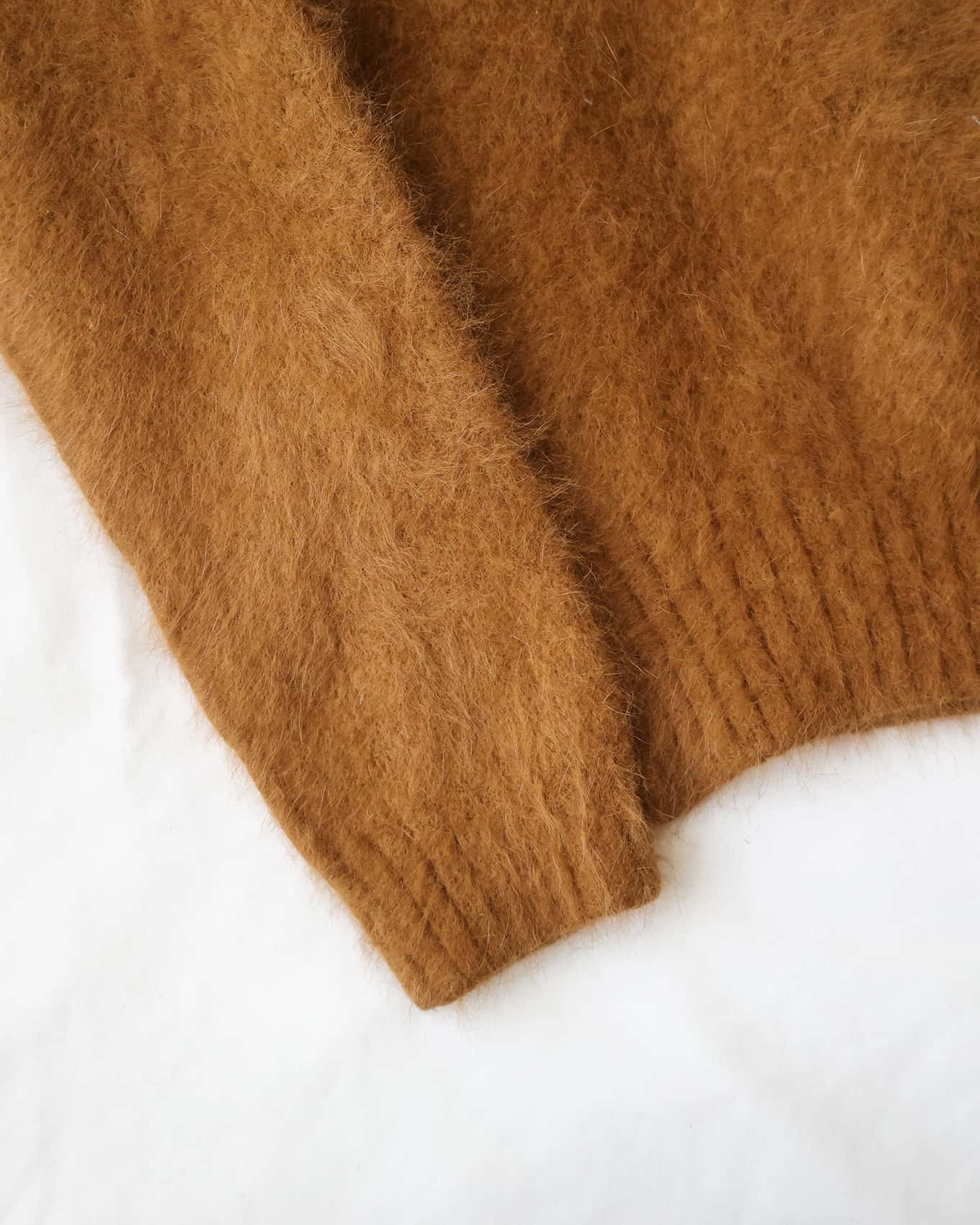 Céline by Phoebe Philo Fuzzy Brown Angora Wool Knit Sweater