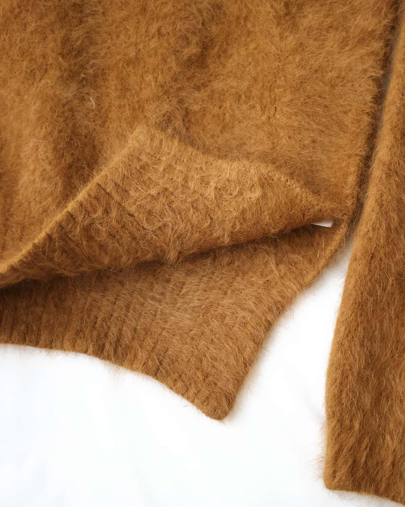 Old Céline by Phoebe Philo Fuzzy Brown Angora Wool Knit Sweater | Eluxe Store