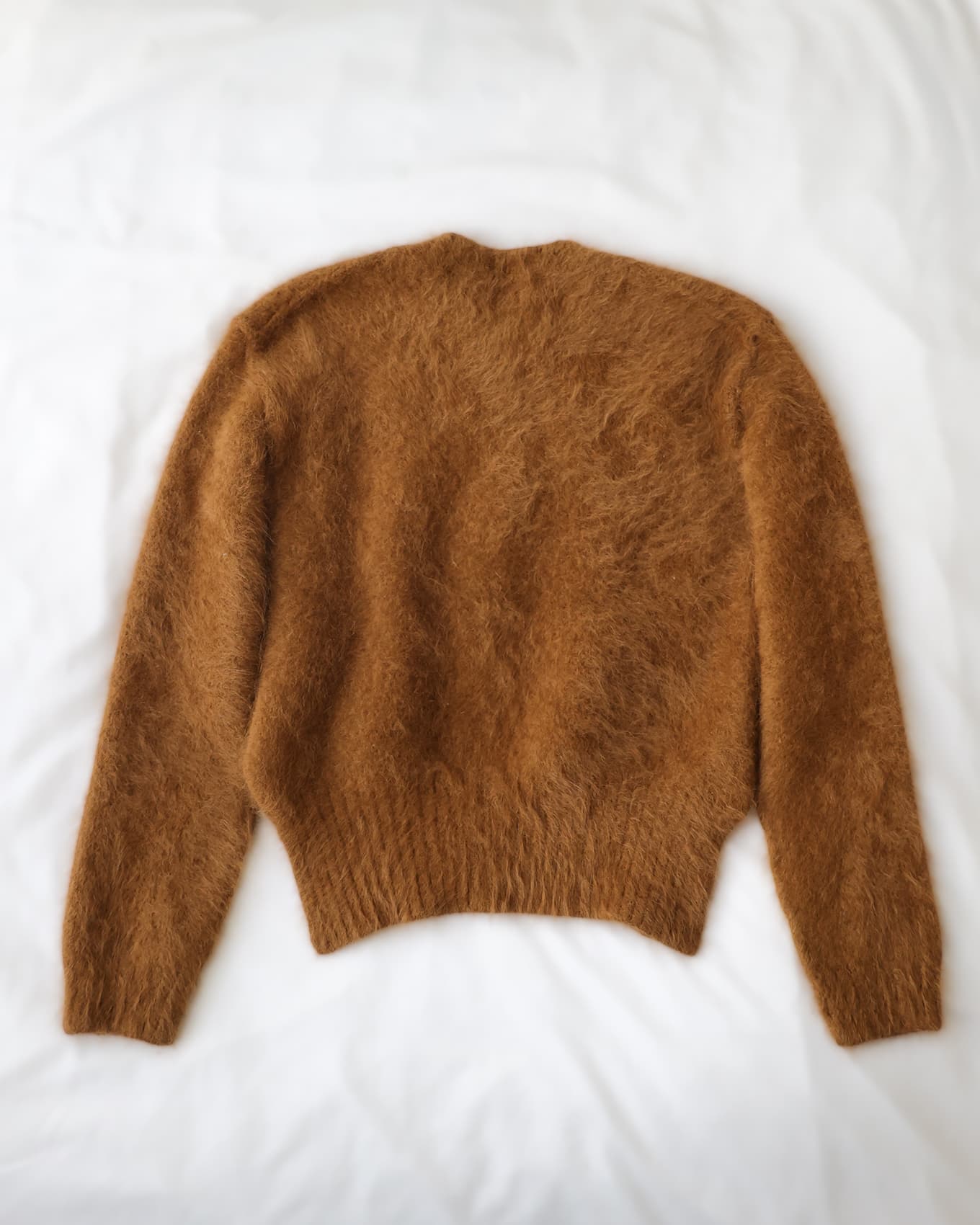 Old Céline by Phoebe Philo Fuzzy Brown Angora Wool Knit Sweater | Eluxe Store