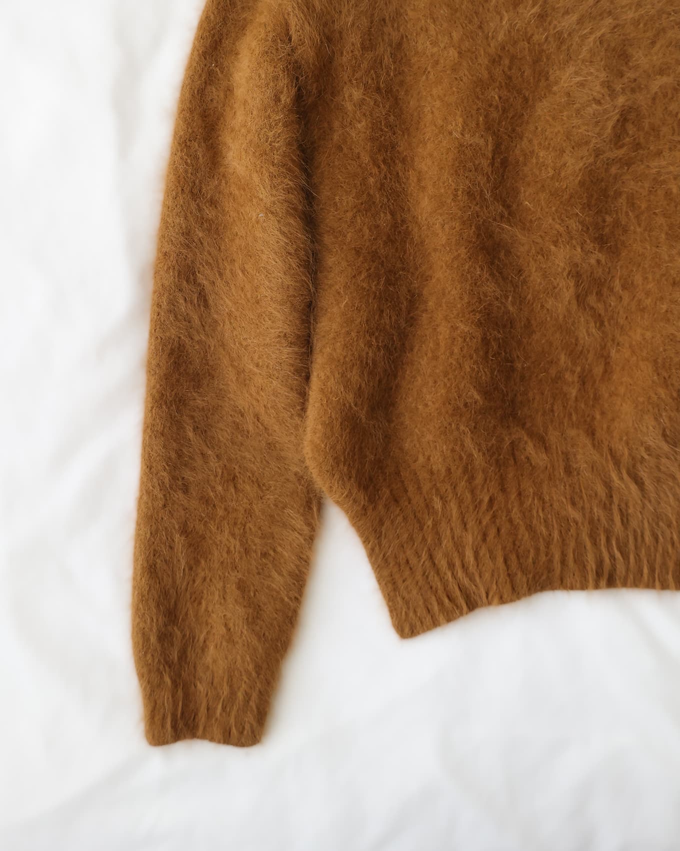 Céline by Phoebe Philo Fuzzy Brown Angora Wool Knit Sweater