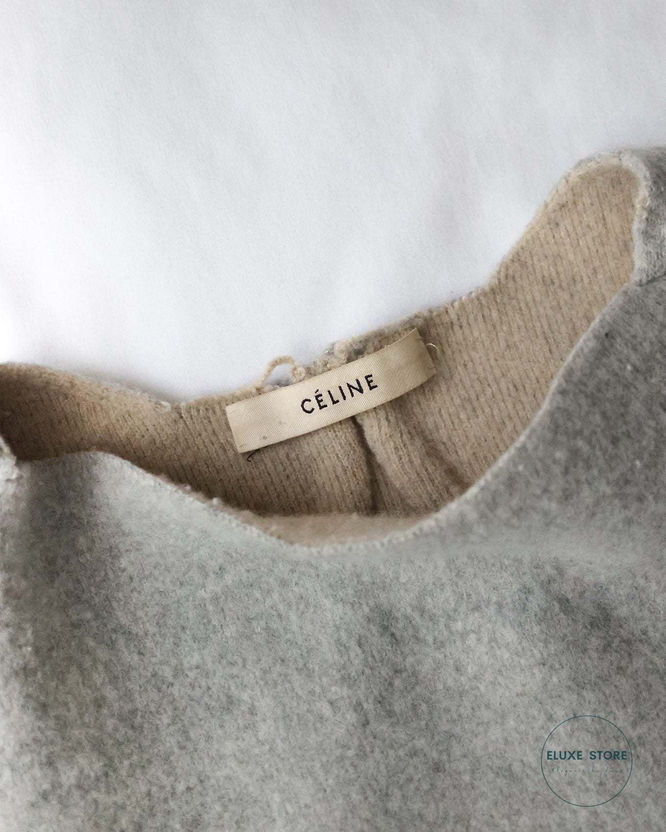 Old Céline by Phoebe Philo Fall Winter 2013 FW13 Oversized Grey Wool Cashmere Sweater | 2 3V56 / 5010 | Eluxe Store