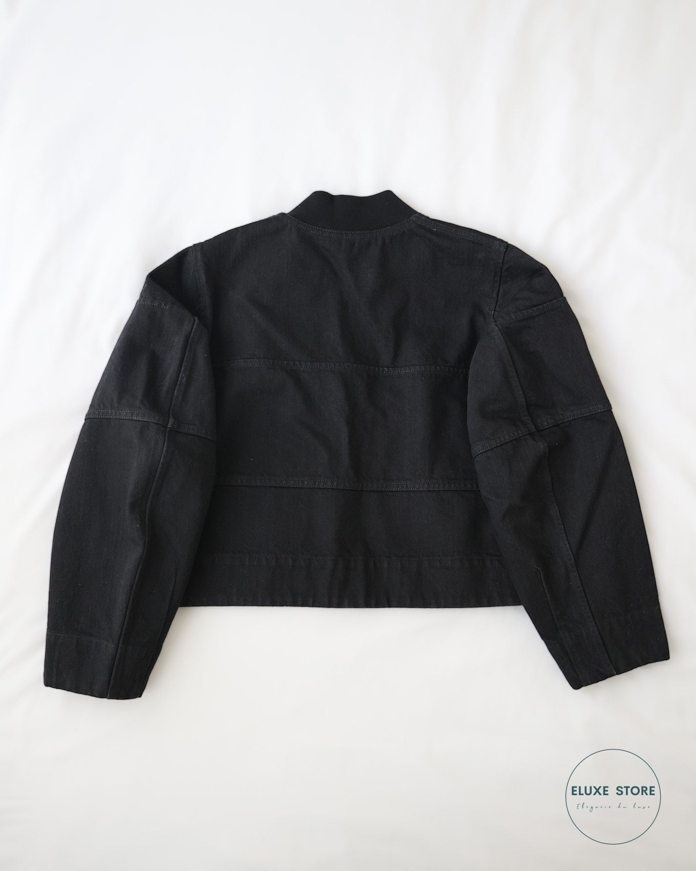 Céline by Phoebe Philo Black Denim Boxy Bomber Jacket