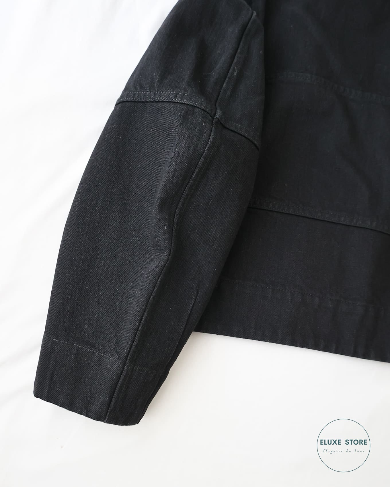 Céline by Phoebe Philo Black Denim Boxy Bomber Jacket